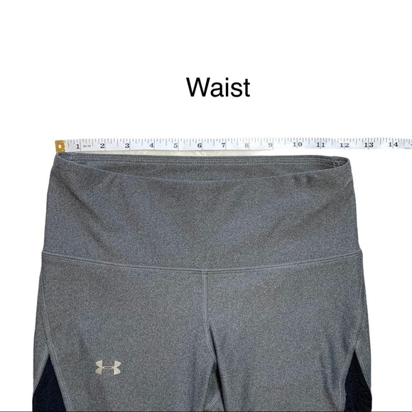 Under Armour HeatGear Gray Grey and white Mesh Mid-Rise Leggings Size Small - Picture 12 of 17